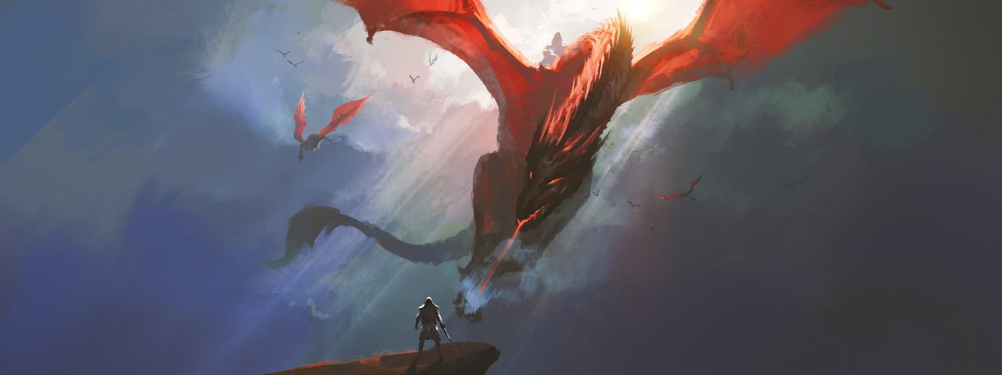 Dragon from fantasy book