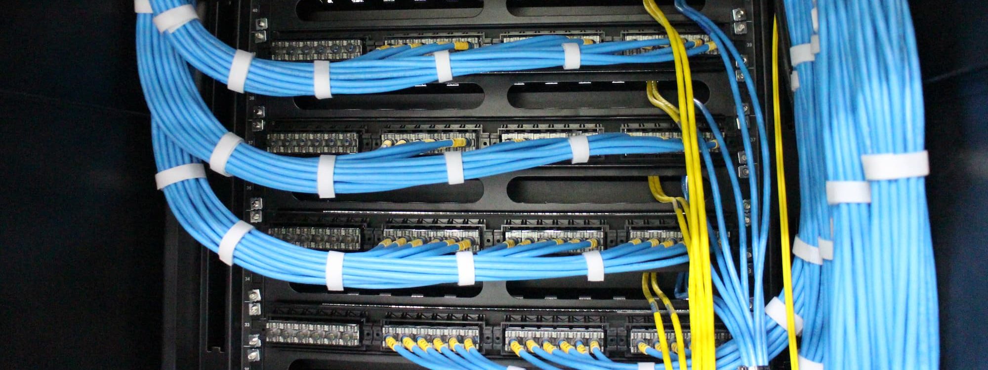 Networking cables in server rack