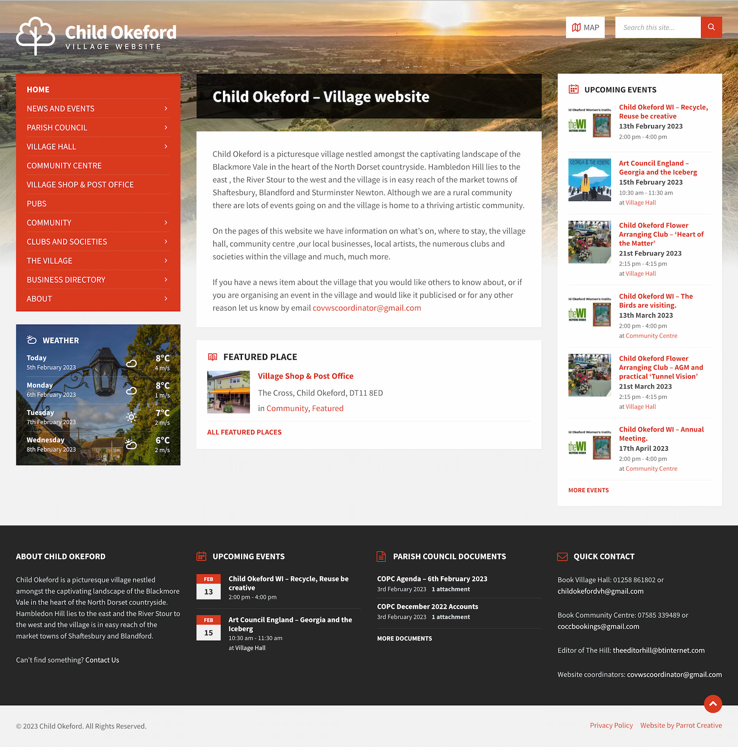Village and Parish Council website design