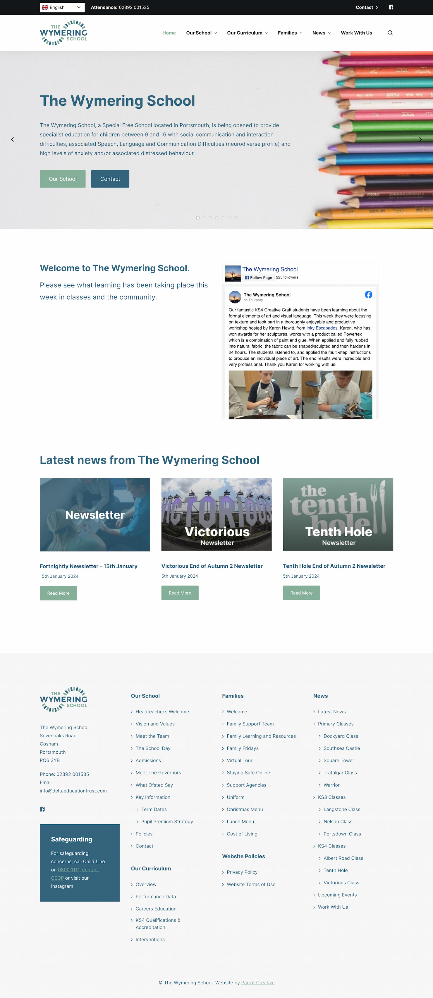 Special school website homepage design